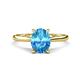 1 - Zaire 2.51 ctw Blue Topaz Oval Shape (9x7 mm) accented side Natural Diamond Hidden Halo Engagement Ring 