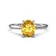 1 - Zaire 1.81 ctw Citrine Oval Shape (9x7 mm) accented side Natural Diamond Hidden Halo Engagement Ring 