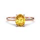 1 - Zaire 1.81 ctw Citrine Oval Shape (9x7 mm) accented side Natural Diamond Hidden Halo Engagement Ring 