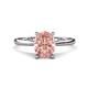 1 - Zaire 1.72 ctw Morganite Oval Shape (9x7 mm) accented side Natural Diamond Hidden Halo Engagement Ring 