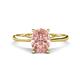 1 - Zaire 1.72 ctw Morganite Oval Shape (9x7 mm) accented side Natural Diamond Hidden Halo Engagement Ring 