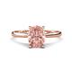 1 - Zaire 1.72 ctw Morganite Oval Shape (9x7 mm) accented side Natural Diamond Hidden Halo Engagement Ring 