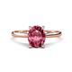 1 - Zaire 2.21 ctw Pink Tourmaline Oval Shape (9x7 mm) accented side Natural Diamond Hidden Halo Engagement Ring 