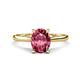 1 - Zaire 2.21 ctw Pink Tourmaline Oval Shape (9x7 mm) accented side Natural Diamond Hidden Halo Engagement Ring 