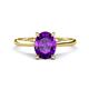 1 - Zaire 1.81 ctw Amethyst Oval Shape (9x7 mm) accented side Natural Diamond Hidden Halo Engagement Ring 