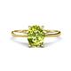 1 - Zaire 2.11 ctw Peridot Oval Shape (9x7 mm) accented side Natural Diamond Hidden Halo Engagement Ring 