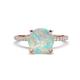 1 - Aisha 1.75 Ctw (8.00 mm) Round Opal with side Lab Grown Diamond Hidden Halo Engagement ring