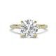 1 - Aisha 1.95 Ctw (8.00 mm) Round Moissanite with side Lab Grown Diamond Hidden Halo Engagement ring