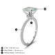 3 - Aisha 1.75 Ctw (8.00 mm) Round Opal with side Lab Grown Diamond Hidden Halo Engagement ring