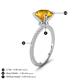 3 - Aisha 2.25 Ctw (8.00 mm) Round Citrine with side Lab Grown Diamond Hidden Halo Engagement ring