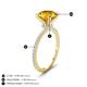 3 - Aisha 2.25 Ctw (8.00 mm) Round Citrine with side Lab Grown Diamond Hidden Halo Engagement ring