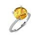 4 - Aisha 2.25 Ctw (8.00 mm) Round Citrine with side Lab Grown Diamond Hidden Halo Engagement ring