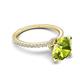 5 - Aisha 2.15 Ctw (8.00 mm) Round Peridot with side Lab Grown Diamond Hidden Halo Engagement ring