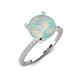 4 - Aisha 1.75 Ctw (8.00 mm) Round Opal with side Lab Grown Diamond Hidden Halo Engagement ring