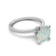 5 - Aisha 1.75 Ctw (8.00 mm) Round Opal with side Lab Grown Diamond Hidden Halo Engagement ring