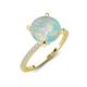 4 - Aisha 1.75 Ctw (8.00 mm) Round Opal with side Lab Grown Diamond Hidden Halo Engagement ring
