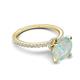 5 - Aisha 1.75 Ctw (8.00 mm) Round Opal with side Lab Grown Diamond Hidden Halo Engagement ring