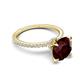 5 - Aisha 2.61 Ctw (8.00 mm) Round Red Garnet with side Lab Grown Diamond Hidden Halo Engagement ring