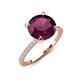 4 - Aisha 2.61 Ctw (8.00 mm) Round Rhodolite Garnet with side Lab Grown Diamond Hidden Halo Engagement ring