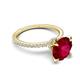 5 - Aisha 3.10 Ctw (8.00 mm) Round Created Ruby with side Lab Grown Diamond Hidden Halo Engagement ring