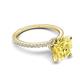 5 - Aisha 3.10 Ctw (8.00 mm) Round Created Yellow Sapphire with side Lab Grown Diamond Hidden Halo Engagement ring