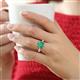 2 - Zariya 3.76 ctw Center Round Lab Created Alexandrite with Side Lab Grown Diamond Solitaire Plus Engagement Ring 