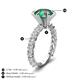3 - Zariya 3.76 ctw Center Round Lab Created Alexandrite with Side Lab Grown Diamond Solitaire Plus Engagement Ring 