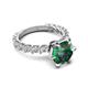 5 - Zariya 3.76 ctw Center Round Lab Created Alexandrite with Side Lab Grown Diamond Solitaire Plus Engagement Ring 