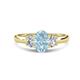 1 - Gemma 8x6 mm Oval Cut Aquamarine and Lab Grown Diamond Trellis Three Stone Engagement Ring 