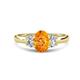 1 - Gemma 8x6 mm Oval Cut Citrine and Lab Grown Diamond Trellis Three Stone Engagement Ring 