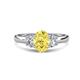1 - Gemma 8x6 mm Oval Cut Yellow Sapphire and Lab Grown Diamond Trellis Three Stone Engagement Ring 