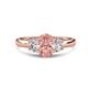 1 - Gemma 8x6 mm Oval Cut Morganite and Lab Grown Diamond Trellis Three Stone Engagement Ring 