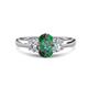 1 - Gemma 8x6 mm Oval Cut Lab Created Alexandrite and Lab Grown Diamond Trellis Three Stone Engagement Ring 