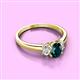 2 - Gemma 7x5 mm Oval Cut London Blue Topaz and Lab Grown Diamond Trellis Three Stone Engagement Ring 