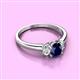 2 - Gemma 7x5 mm Oval Cut Blue Sapphire and Lab Grown Diamond Trellis Three Stone Engagement Ring 