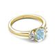 2 - Gemma 8x6 mm Oval Cut Aquamarine and Lab Grown Diamond Trellis Three Stone Engagement Ring 
