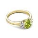 2 - Gemma 8x6 mm Oval Cut Peridot and Lab Grown Diamond Trellis Three Stone Engagement Ring 