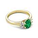 2 - Gemma 8x6 mm Oval Cut Emerald and Lab Grown Diamond Trellis Three Stone Engagement Ring 