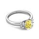 2 - Gemma 8x6 mm Oval Cut Yellow Sapphire and Lab Grown Diamond Trellis Three Stone Engagement Ring 