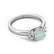 2 - Gemma 8x6 mm Oval Cut Opal and Lab Grown Diamond Trellis Three Stone Engagement Ring 