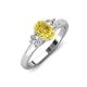 3 - Gemma 8x6 mm Oval Cut Yellow Sapphire and Lab Grown Diamond Trellis Three Stone Engagement Ring 