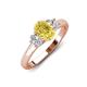 3 - Gemma 8x6 mm Oval Cut Yellow Sapphire and Lab Grown Diamond Trellis Three Stone Engagement Ring 
