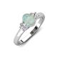 3 - Gemma 8x6 mm Oval Cut Opal and Lab Grown Diamond Trellis Three Stone Engagement Ring 