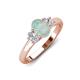 3 - Gemma 8x6 mm Oval Cut Opal and Lab Grown Diamond Trellis Three Stone Engagement Ring 