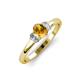 3 - Gemma 7x5 mm Oval Cut Citrine and Lab Grown Diamond Trellis Three Stone Engagement Ring 