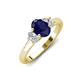 3 - Gemma 8x6 mm Oval Cut Blue Sapphire and Lab Grown Diamond Trellis Three Stone Engagement Ring 