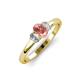 3 - Gemma 7x5 mm Oval Cut Morganite and Lab Grown Diamond Trellis Three Stone Engagement Ring 