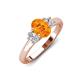 3 - Gemma 8x6 mm Oval Cut Citrine and Lab Grown Diamond Trellis Three Stone Engagement Ring 