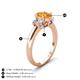 4 - Gemma 8x6 mm Oval Cut Citrine and Lab Grown Diamond Trellis Three Stone Engagement Ring 