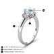 4 - Gemma 8x6 mm Oval Cut Aquamarine and Lab Grown Diamond Trellis Three Stone Engagement Ring 